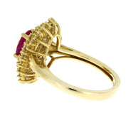 Bids.com 2.05ct Ruby Diamond Ring 10KT Yellow Gold Rings White Smoke 7