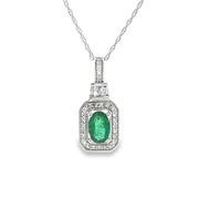 Bids.com .57ct Emerald Diamond Fashion Pendants 14KT White Gold Pendants White Smoke 18