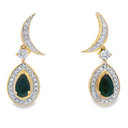 Bids.com .55ct Onyx Diamond Dangle Earrings 10KT Yellow Gold Earrings White Smoke Default Title