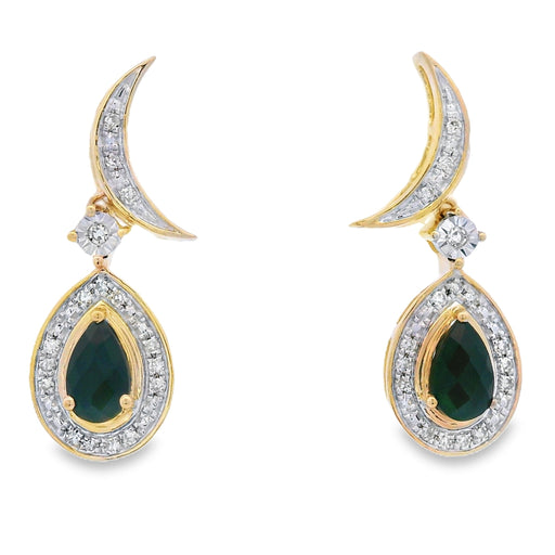 Bids.com .55ct Onyx Diamond Dangle Earrings 10KT Yellow Gold Earrings White Smoke Default Title