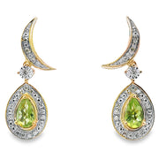 Bids.com .52ct Peridot Diamond Dangle Earrings 10KT Yellow Gold Earrings White Smoke Default Title