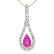 Bids.com .48ct Ruby Diamond Fashion Pendants 10KT Yellow Gold Pendants White Smoke 18