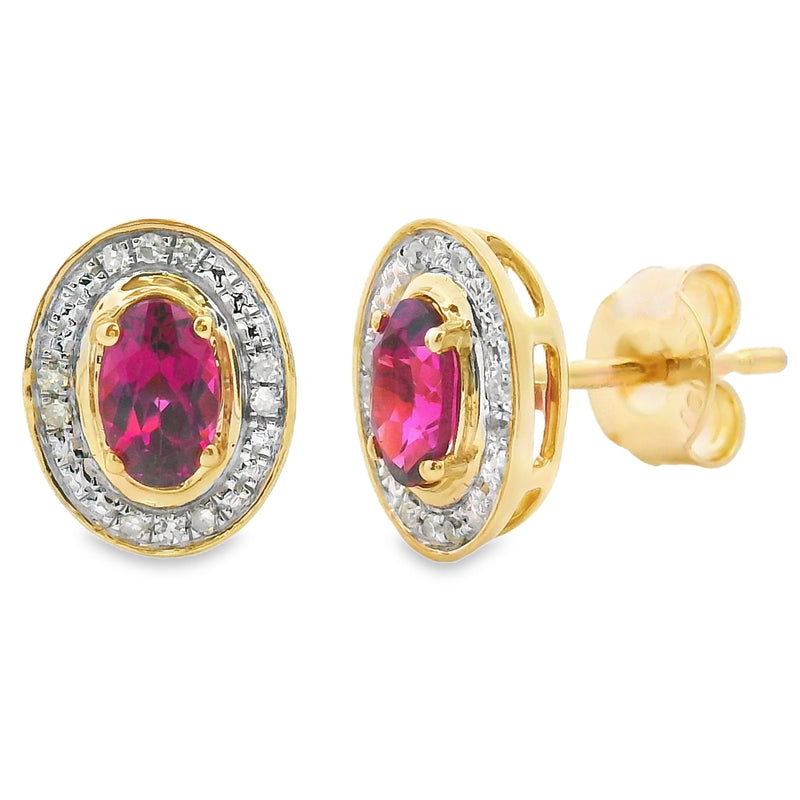 Bids.com .67ct Garnet Diamond Earrings 10KT Yellow Gold Earrings White Smoke Default Title