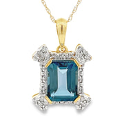 Bids.com London Blue Topaz Fashion Pendants 10KT Yellow Gold Pendants White Smoke Default Title