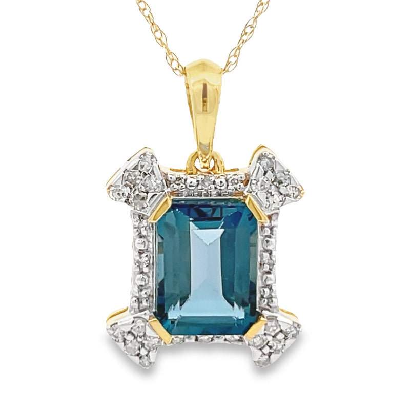 Bids.com London Blue Topaz Fashion Pendants 10KT Yellow Gold Pendants White Smoke Default Title