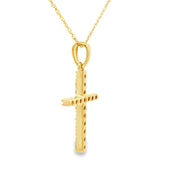 Bids.com .19ct Diamond Cross Religious Pendant 14KT Yellow Gold Pendants White Smoke 18