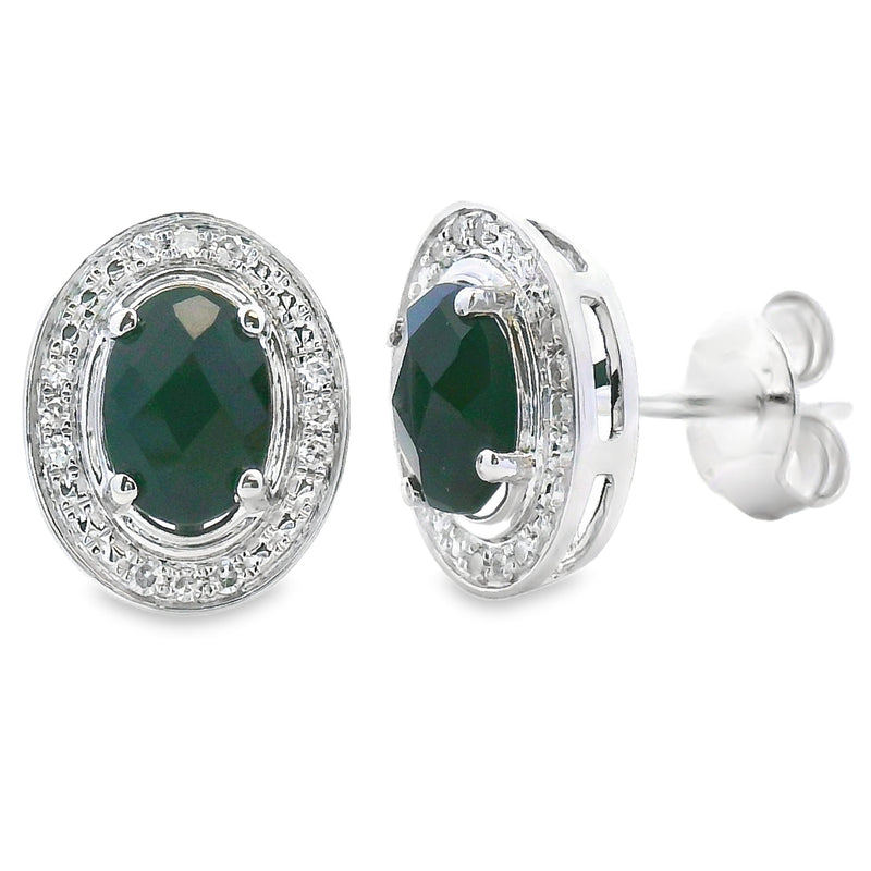 Bids.com 1.05ct Onyx Diamond Earrings 10KT White Gold Earrings White Smoke Default Title