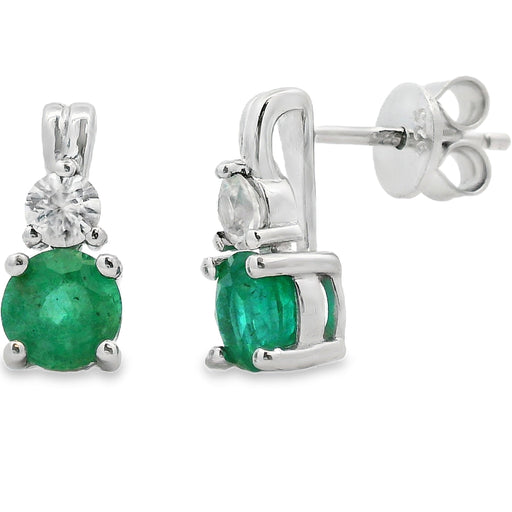 Bids.com 1.32ct Emerald Zircon Earrings Sterling Silver Earrings White Smoke Default Title