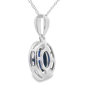 Bids.com .65ct Sapphire Diamond Fashion Pendants 10KT White Gold Pendants White Smoke 18