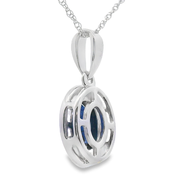 Bids.com .65ct Sapphire Diamond Fashion Pendants 10KT White Gold Pendants White Smoke 18