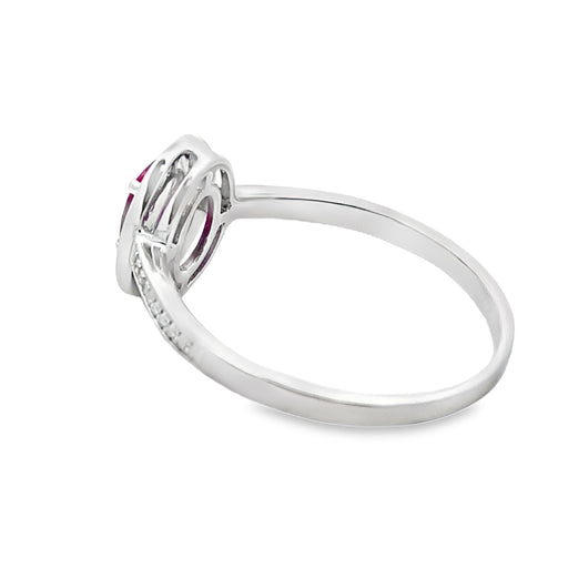 Bids.com .67ct Ruby Diamond Ring 10KT White Gold Rings White Smoke 7.0