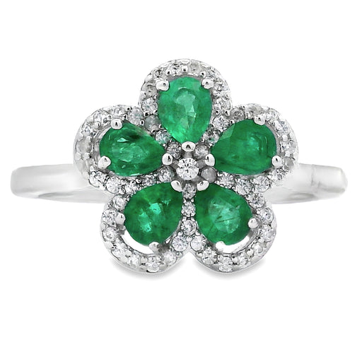 Bids.com 1.01ct Emerald Zircon Ring Sterling Silver Rings White Smoke 8.0