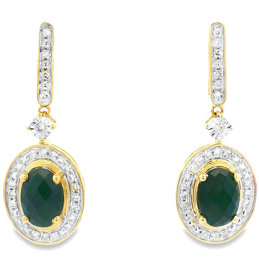 Bids.com 1.06ct Onyx Diamond Dangle Earrings 10KT Yellow Gold Earrings White Smoke Default Title