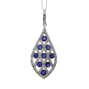 Bids.com .58ct Sapphire Diamond Fashion Pendants 14KT White Gold Pendants White Smoke 18