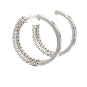 Bids.com 1.02ct Diamond Hoop Earrings 10KT White Gold Earrings White Smoke