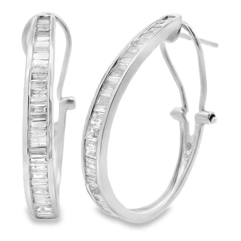 Bids.com 1.00ct Diamond Hoop Earrings 14KT White Gold Earrings White Smoke Default Title