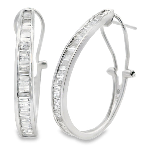 Bids.com 1.00ct Diamond Hoop Earrings 14KT White Gold Earrings White Smoke Default Title