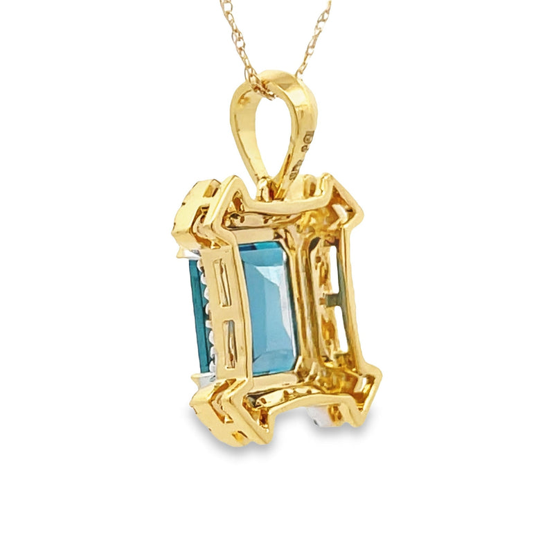 Bids.com London Blue Topaz Fashion Pendants 10KT Yellow Gold Pendants White Smoke