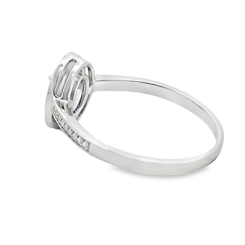 Bids.com .67ct Sapphire Diamond Ring 10KT White Gold Rings White Smoke 7.0