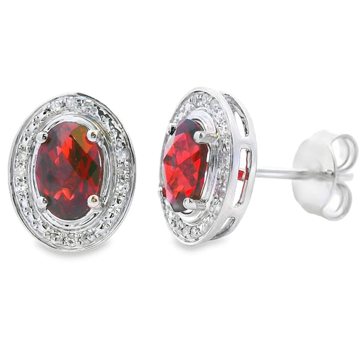 Bids.com 1.12ct Garnet Diamond Earrings 10KT White Gold Earrings White Smoke Default Title