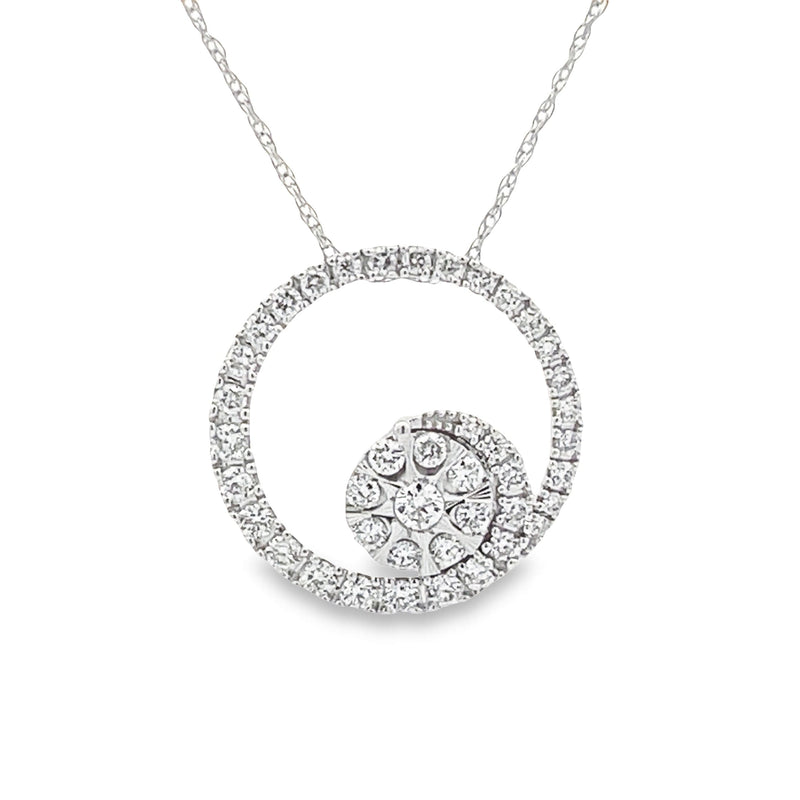 Bids.com .50ct Diamond Circle of Love Pendant 14KT White Gold Pendants White Smoke Default Title