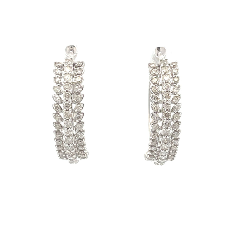 Bids.com 1.02ct Diamond Hoop Earrings 10KT White Gold Earrings White Smoke Default Title