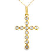 Bids.com .50ct Diamond Cross Religious Pendant 14KT Yellow Gold Pendants White Smoke 18