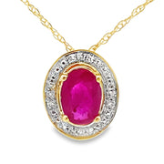 Bids.com .63ct Ruby Diamond Fashion Pendants 10KT Yellow Gold Pendants White Smoke 18