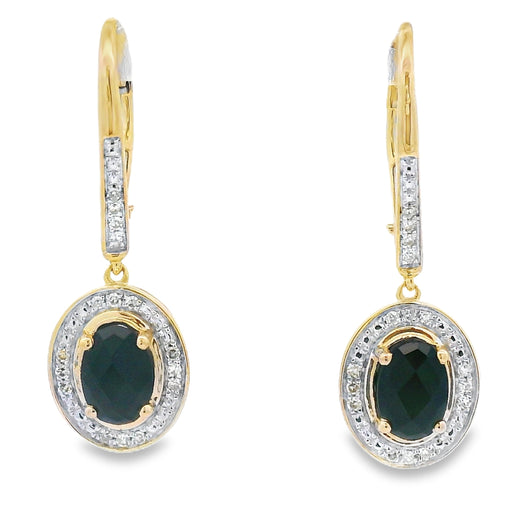 Bids.com 1.05ct Onyx Diamond Dangle Earrings 10KT Yellow Gold Earrings White Smoke Default Title