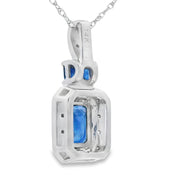 Bids.com .84ct Sapphire Diamond Fashion Pendants 14KT White Gold Pendants White Smoke 18