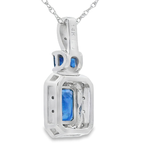 Bids.com .84ct Sapphire Diamond Fashion Pendants 14KT White Gold Pendants White Smoke 18