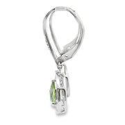 Bids.com .96ct Peridot Diamond Dangle Earrings 10KT White Gold Earrings White Smoke