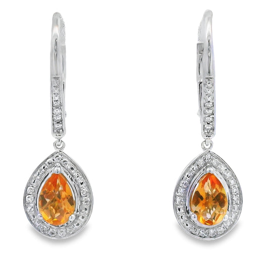 Bids.com .88ct Amethyst Diamond Dangle Earrings 10KT White Gold Earrings White Smoke Default Title