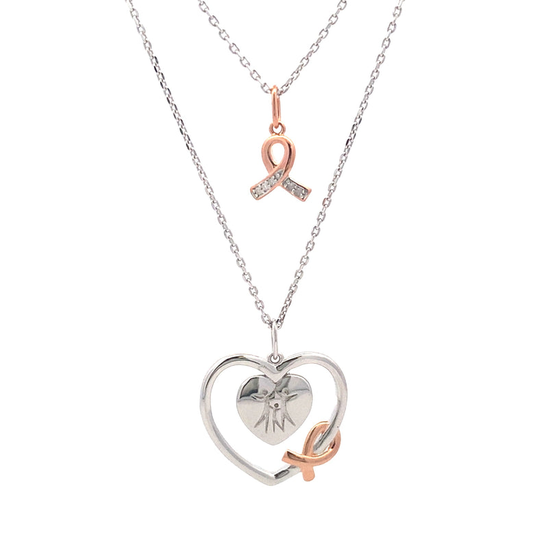 Bids.com .02ct Diamond Heart Love Pendant Sterling Silver Pendants White Smoke Default Title