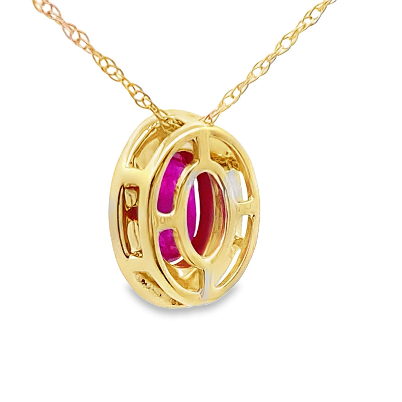 Bids.com .63ct Ruby Diamond Fashion Pendants 10KT Yellow Gold Pendants White Smoke 18