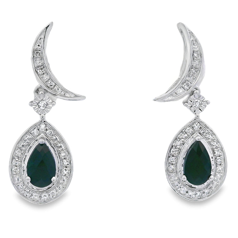 Bids.com .55ct Onyx Diamond Dangle Earrings 10KT White Gold Earrings White Smoke Default Title
