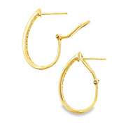 Bids.com 1.00ct Diamond Hoop Earrings 14KT Yellow Gold Earrings White Smoke