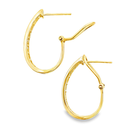 Bids.com 1.00ct Diamond Hoop Earrings 14KT Yellow Gold Earrings White Smoke