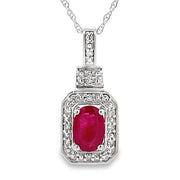 Bids.com .66ct Ruby Diamond Fashion Pendants 10KT White Gold Pendants White Smoke 18