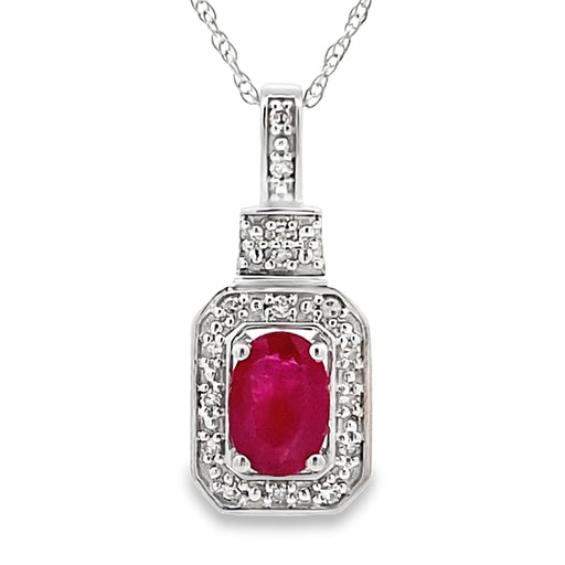 Bids.com .66ct Ruby Diamond Fashion Pendants 10KT White Gold Pendants White Smoke 18