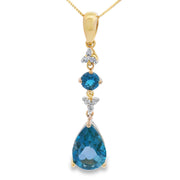 Bids.com London Blue Topaz Fashion Pendants 10KT Yellow Gold Pendants White Smoke 18