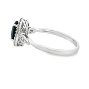 Bids.com 1.07ct Sapphire Diamond Ring 10KT White Gold Rings White Smoke 7.0