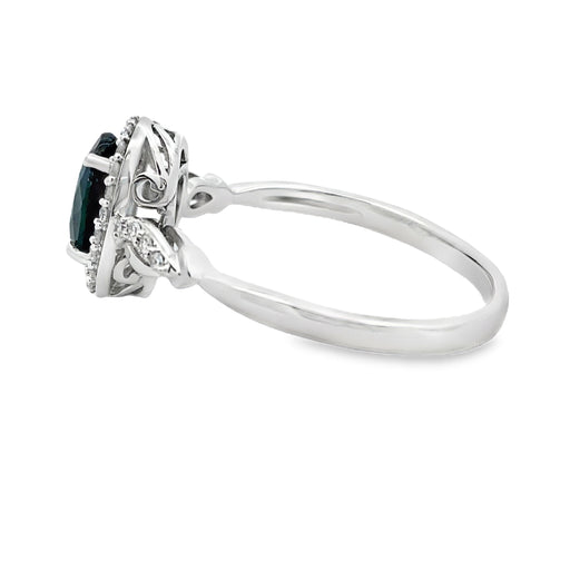 Bids.com 1.07ct Sapphire Diamond Ring 10KT White Gold Rings White Smoke 7.0