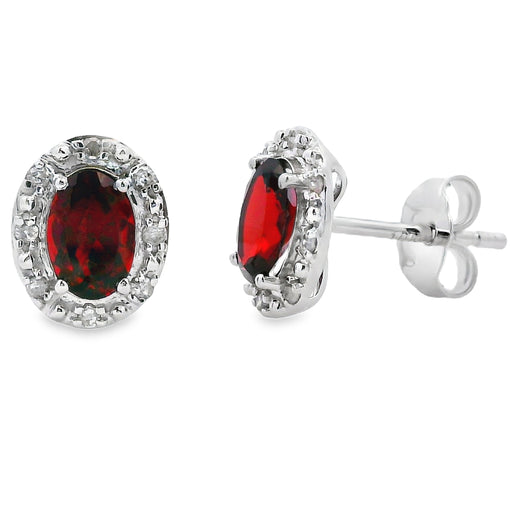 Bids.com 1.18ct Garnet Diamond Earrings 10KT White Gold Earrings White Smoke Default Title