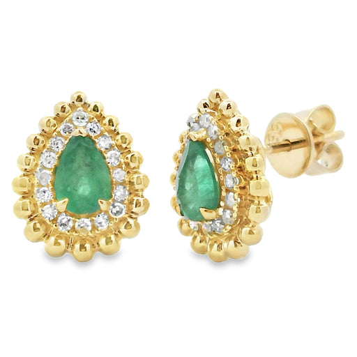 Bids.com .92ct Emerald Diamond Earrings 14KT Yellow Gold Earrings White Smoke Default Title