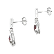 Bids.com 1.20ct Garnet Diamond Dangle Earrings 10KT White Gold Earrings White Smoke