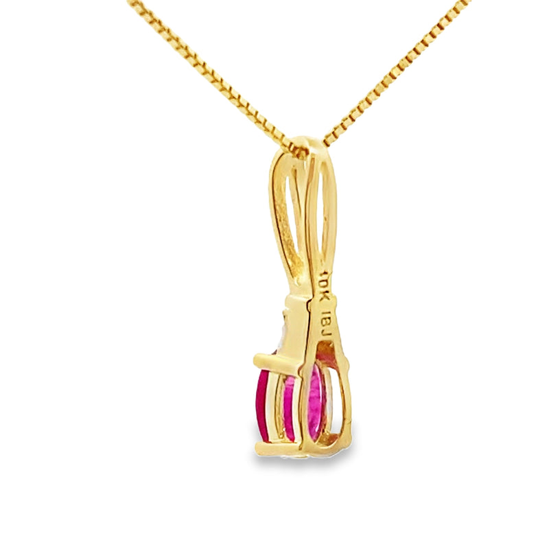 Bids.com .38ct Ruby Diamond Fashion Pendants 10KT Yellow Gold Pendants White Smoke 18