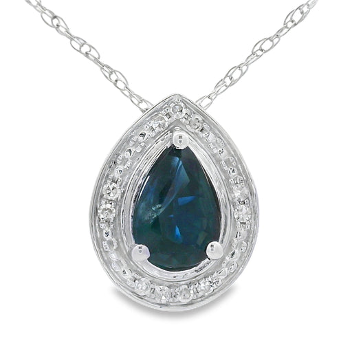 Bids.com .54ct Sapphire Diamond Fashion Pendants 10KT White Gold Pendants White Smoke 18