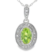 Bids.com .50ct Peridot Diamond Fashion Pendants 10KT White Gold Pendants White Smoke 18