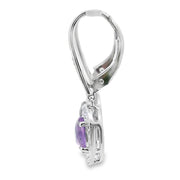 Bids.com .98ct Amethyst Diamond Dangle Earrings 10KT White Gold Earrings White Smoke
